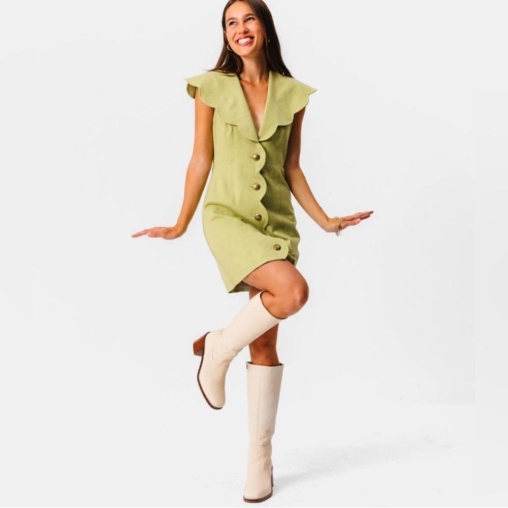 Maeve Scalloped Buttondown
Dress XX Small Lime Green